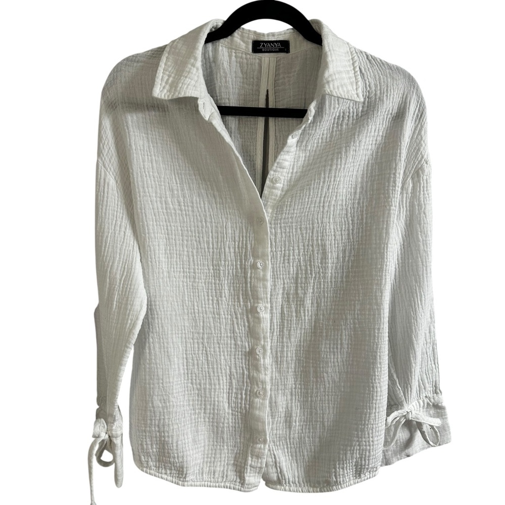 Flowy Ivory Button Down Women's Shirt